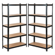 Комплект 2шт. Стелаж 4P StrongShelf 180X60X30см Чорний, навантаження 150кг/полицю 40489 фото