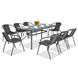 Комплект садових меблів 4Points Ravello-8 з прямокутним столом 140x80x70 см, Чорний 40796 фото