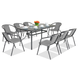Комплект садових меблів 4Points Ravello-8 з прямокутним столом 140x80x70 см, Сірий 40802 фото